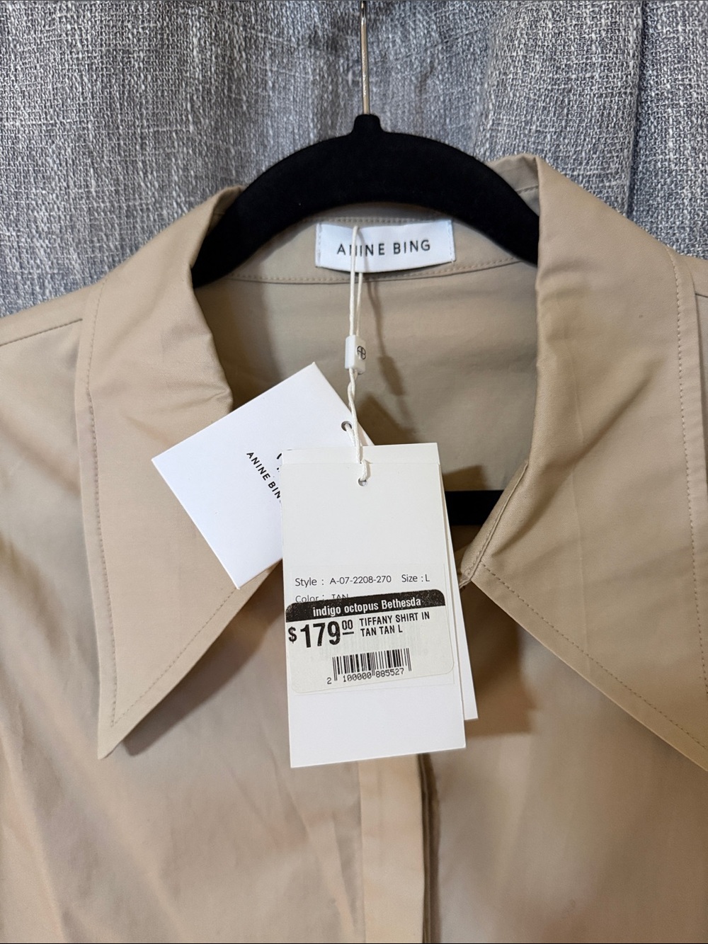 Anine Bing Beige Tan Lightweight Trench Shirt - Picture 1 of 4